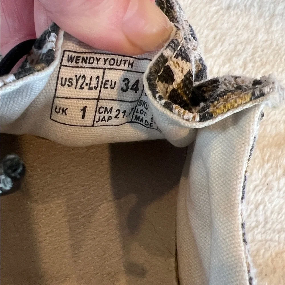 Hey Dude Kids Wendy Leopard Print Slip-Ons with Pink Accent heel!